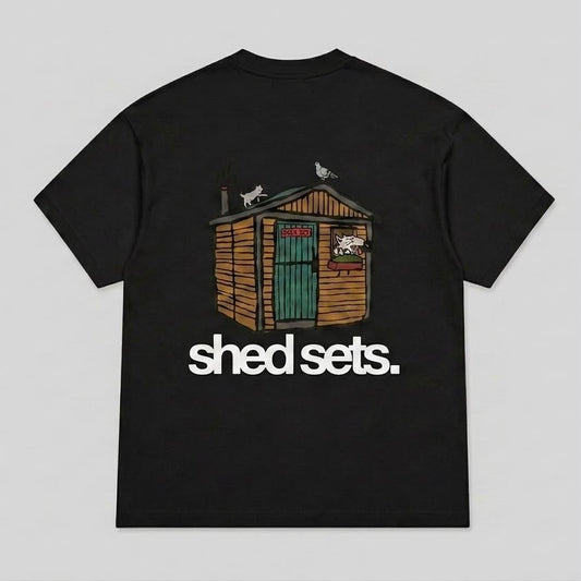 Shed Sets Graphic T-shirt (BLACK)
